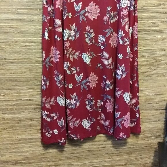 🌿 Jamie & Layla Burgundy-Grey Foliage Dress | Size 20P | Pre-Owned - Picture 3 of 9